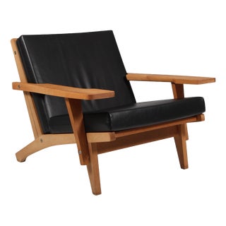 GE-370 Lounge Chair in Oak Frame and Full Grain Leather by Hans J. Wegner for Getama, 1960s For Sale