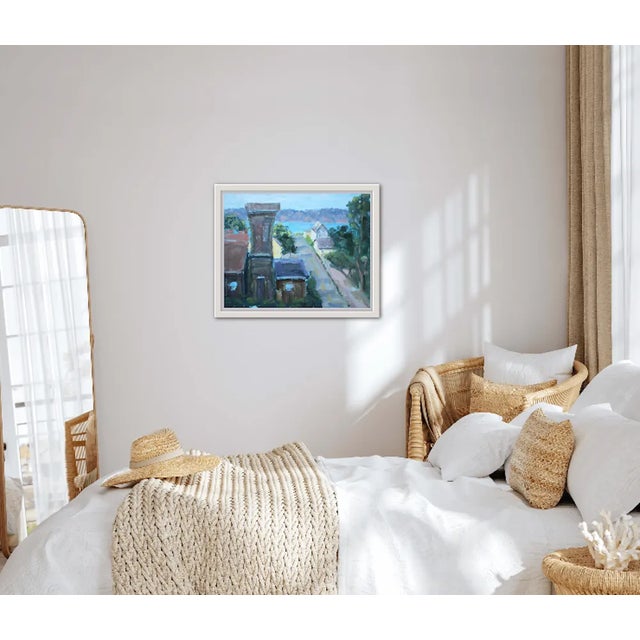 Contemporary Oil Painting, Mendocino Tower View For Sale - Image 11 of 12