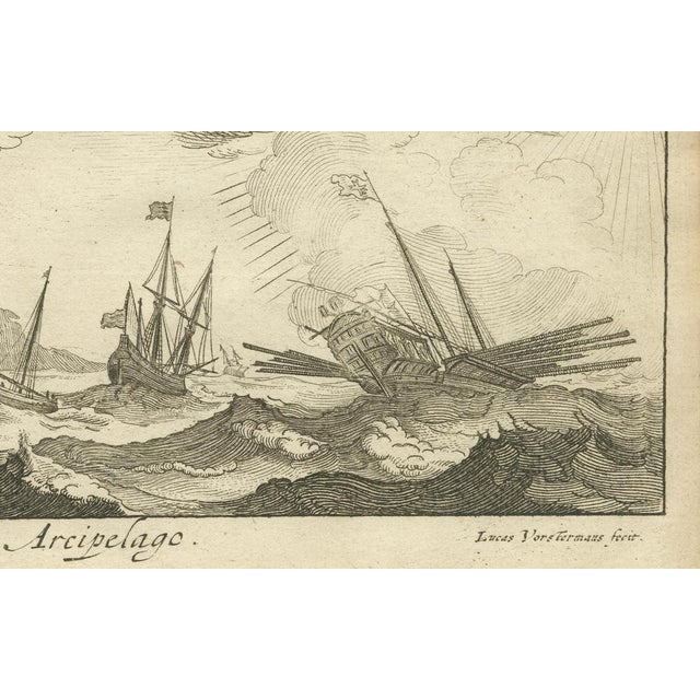 Lucas Vorsterman after Jan Peeters, Stormy Scene in the Aegean Archipelago with Coastal Fortifications, 1680, Print For Sale - Image 5 of 6