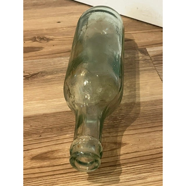 Glass Round Bottom Torpedo Hand Blown Soda Beer 1800s Antique Bottle Green For Sale - Image 7 of 7