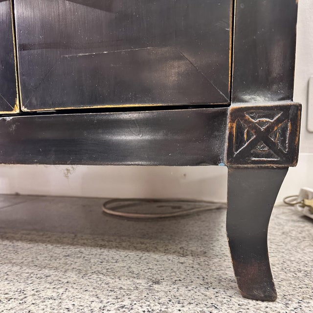 Black Sideboard in Lacquered Wood with Woodcut Handles, Japan, 1960s For Sale - Image 8 of 18