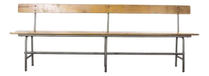 French School Bench with Back from Mullca, 1960s