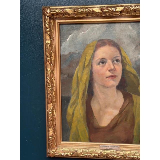 Philippe De Rougemont, Madonna, 1950s, Oil on Canvas, Framed For Sale - Image 8 of 14