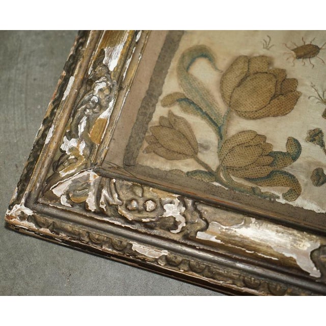English Charles II Stumpwork Needlework Picture, 1650 For Sale - Image 16 of 18