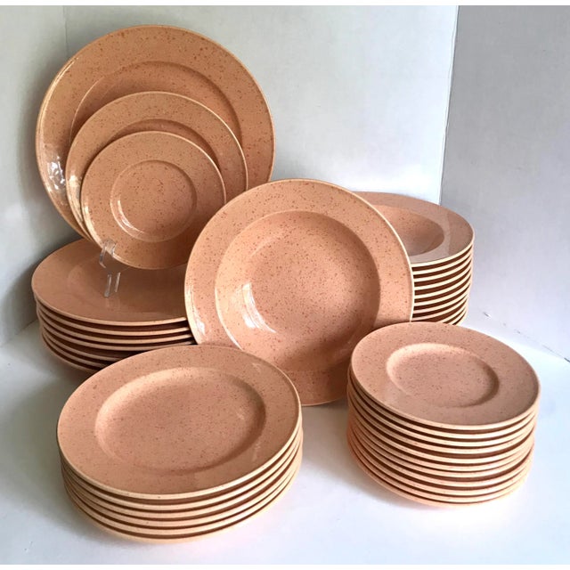 Peach 1990s Post Modern Mikasa "Ultrastone Melon" Set of 36 Dishes For Sale - Image 8 of 8