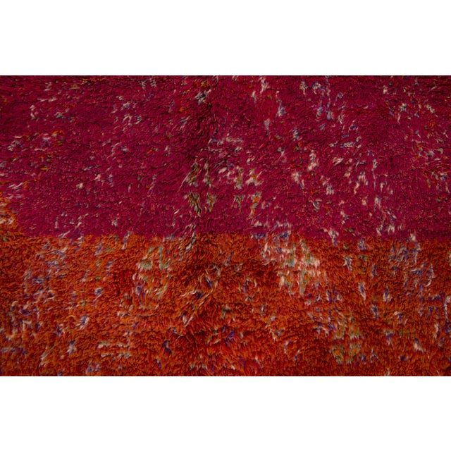 1950s Vintage Moroccan Shag Wool Rug With Chevron Design by Rug & Kilim, 1950-1959 For Sale - Image 5 of 9