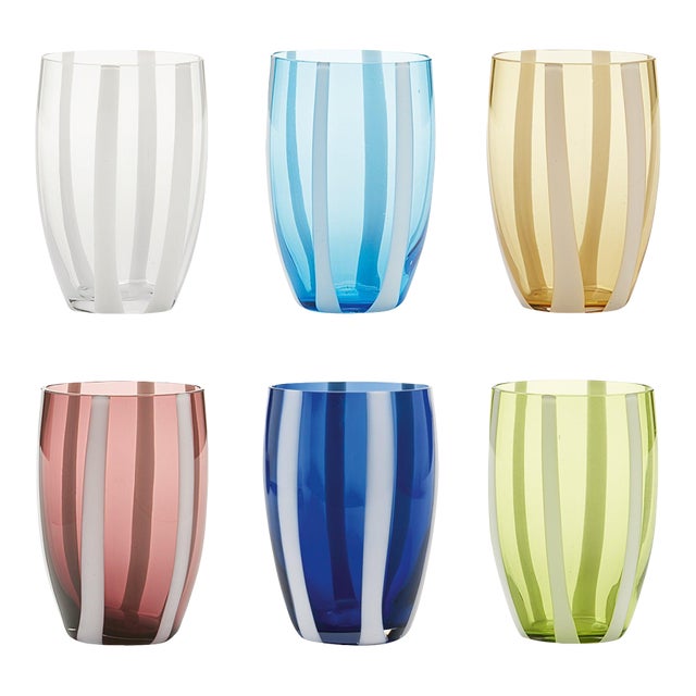 Zafferano Gessato Tumbler in Assorted - Set of 6 For Sale