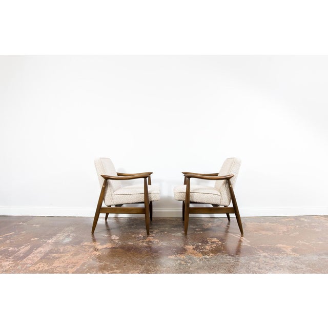 Cream Mid-Century Armchairs from Juliusz Kędziorek, Poland, 1960s, Set of 2 For Sale - Image 8 of 17