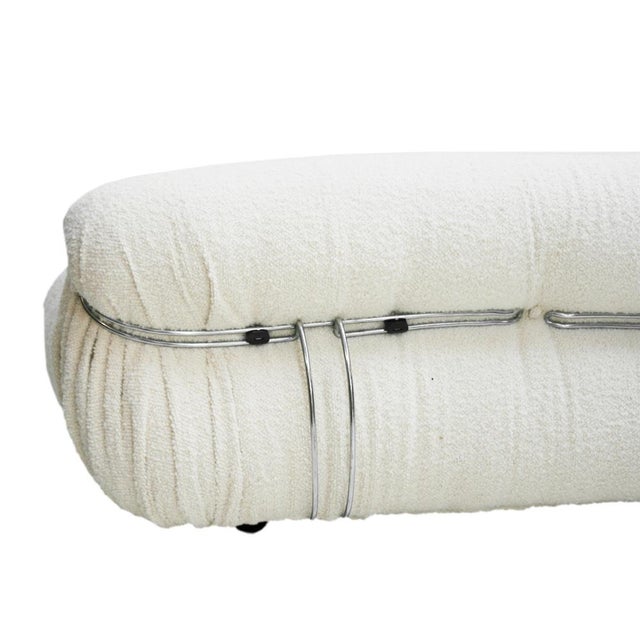 Metal Mid-Century Modern Bouclé Soriana Sofa by Tobia & Afra Scarpa, 1960s For Sale - Image 7 of 12