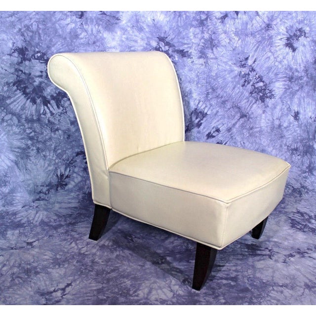 MidCentury Genuine Leather Slipper Lounge Chair Chairish