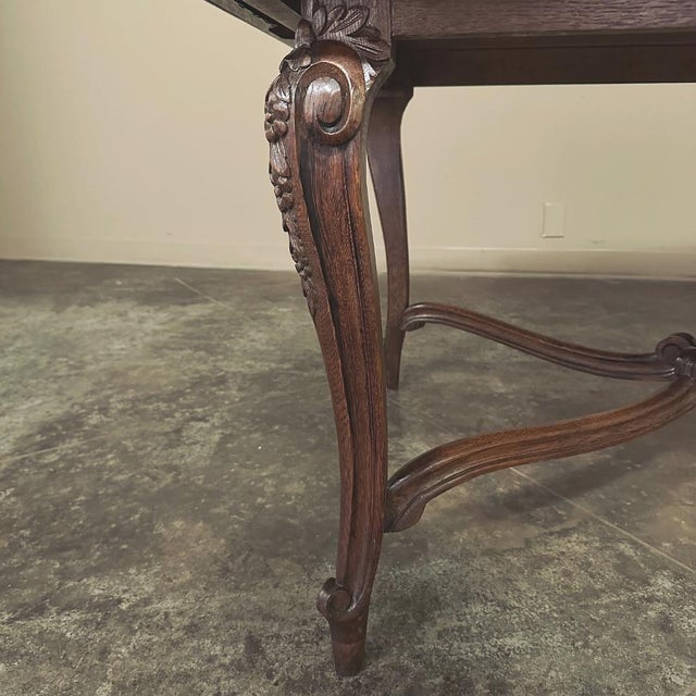 Antique Country French Louis XVI Oak Writing Desk ~ Game Table For Sale - Image 12 of 16