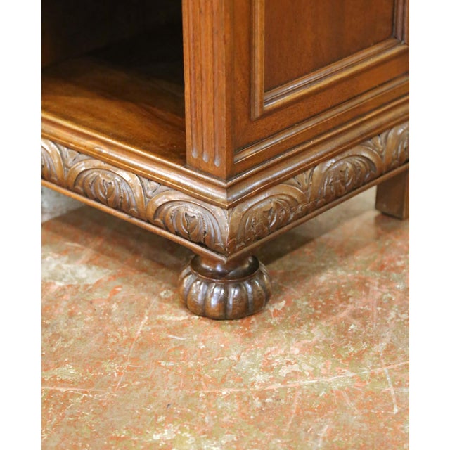 Pair of 19th Century Italian Renaissance Revival Walnut Nightstands For Sale - Image 10 of 15