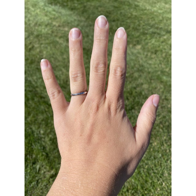 Antique Platinum Engraved Band, Art Deco, Ring Size 5.75, Stackable For Sale In Greensboro - Image 6 of 6