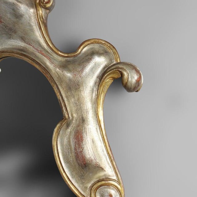 Vintage French Art Nouveau Gilt Wood Mirror Unsigned 20thC For Sale - Image 4 of 8