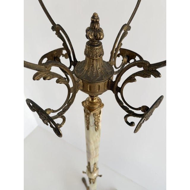 Vintage Italian Onyx Marble and Brass Hall Tree with Rotating Crown and Sculptural Base, 1960s For Sale - Image 13 of 18