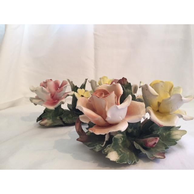 Vintage Capodimonte Floral Porcelain Candle Holders a Pair Chairish