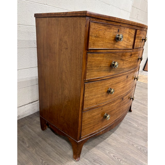 Antique Federal / Hepplewhite Style Bowfront Mahogany Chest of Drawers For Sale In Kansas City - Image 6 of 11