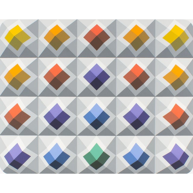 An Op Art serigraph print, titled "Nebula IV," by the Croatian-American Marko Spalatin (born 1945). This abstract work...