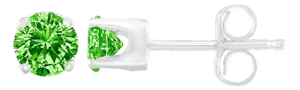 .925 Sterling Silver 1/5 Cttw Round Brilliant-Cut Green Diamond Classic 4-Prong Stud Earrings (Fancy Color-Enhanced, I2-I3 Clarity)