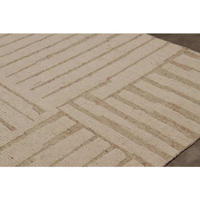Modern Rug & Kilim’s Oversized Contemporary Textural Rug in Beige-Brown Tones For Sale - Image 3 of 8