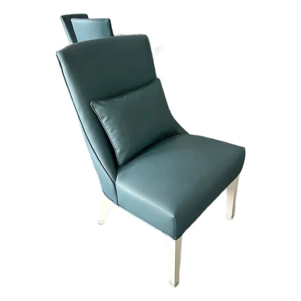 Tuxedo upholstered dining chairs made by Highland House. Pillow included. 56 chairs available. Item is unmarked.