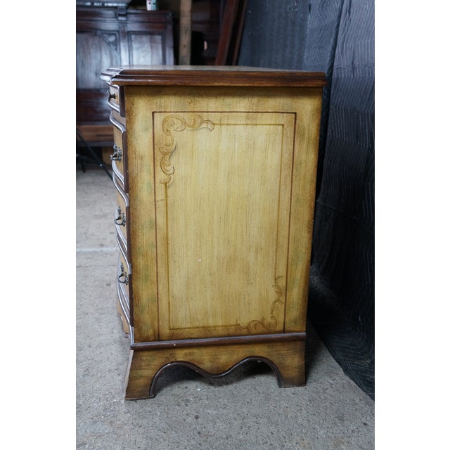 Late 20th Century Italian French Provincial Style Floral Bombe Commode Dresser Bachelors Chest For Sale - Image 12 of 18