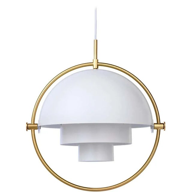 Not Yet Made - Made To Order Louis Weisdorf 'Multi-Lite' Pendant Lamp in White and Brass For Sale - Image 5 of 5