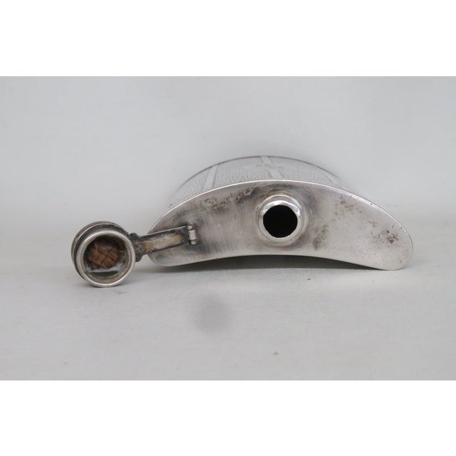 Evans Early 1900s Monogrammed Whiskey Hip Flask Evans Nickel Silver 4714b For Sale - Image 14 of 15