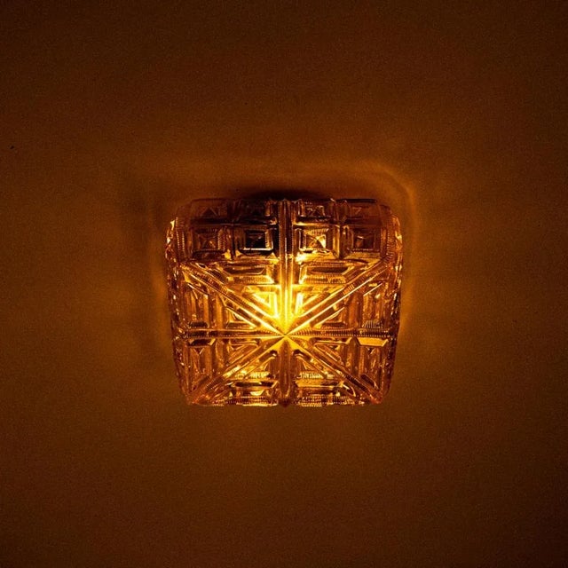 Several Square Amber Glass Flush Mounts, 1960 For Sale - Image 15 of 16