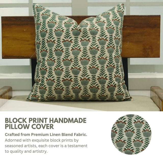 Bring quiet elegance and mindful design into your space with the Fabdivine Artistic Block Print Pillow Cover, featuring a...