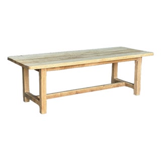 Large Normandy Farmhouse Dining Table in Bleached Oak, 1925 For Sale