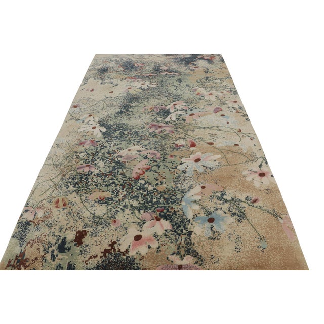 Hand-knotted in wool, this 6x12 modern abstract rug is a work of contemporary art as much as an art rug, bold yet...