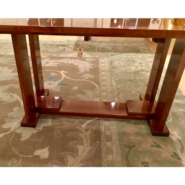 Art Deco 1950s Art Deco Style Mahogany Wood Dining Table / Console For Sale - Image 3 of 12