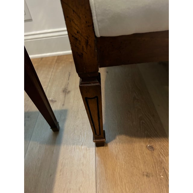 Vintage Wood & Cane Upholstered Settee / Loveseat For Sale - Image 14 of 14
