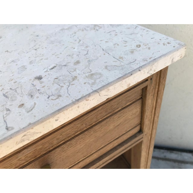 Art Deco Oak Bedside Table with a Marble Top, 1920s For Sale - Image 6 of 10