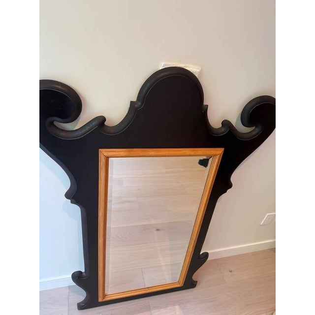 2000 - 2009 Queen Anne Custom Wood Statement Mirror – Two-Tone For Sale - Image 5 of 7