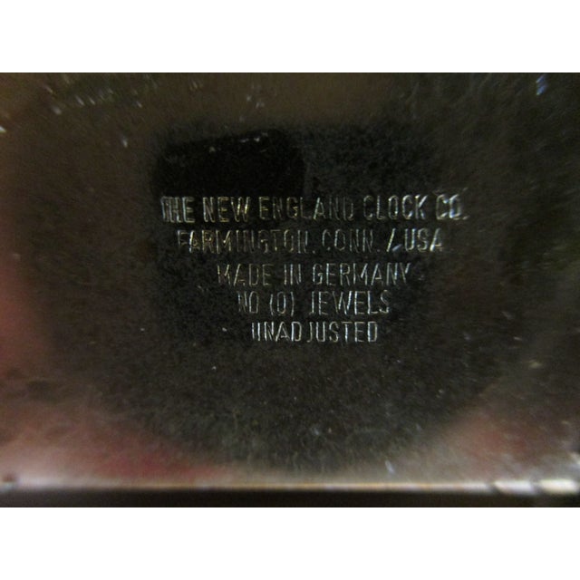 Lg Vintage Mantle New England Clock Pillar and Scroll Westminster Chimes Clock German Movement 8 Day Wind For Sale - Image 18 of 18