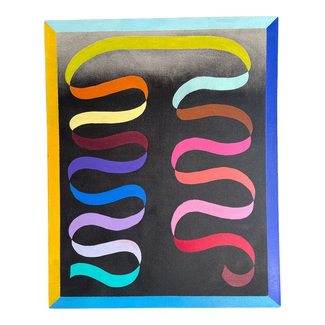 Dual Ribbon: Modern Acrylic on Canvas by Winston Willingham For Sale