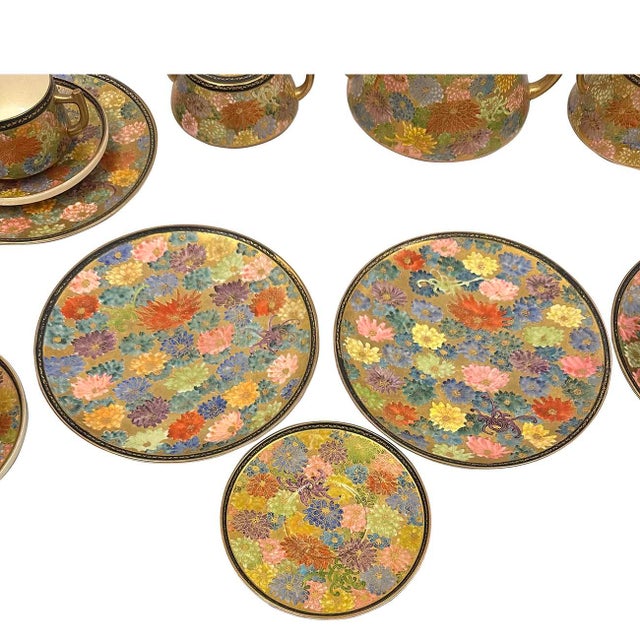 Mid-20th Century Japanese Satsuma Tea Set, 21 Pieces For Sale In Los Angeles - Image 6 of 12
