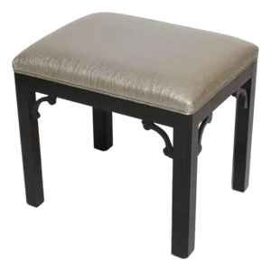 Chinoiserie Black Lacquered Footstool