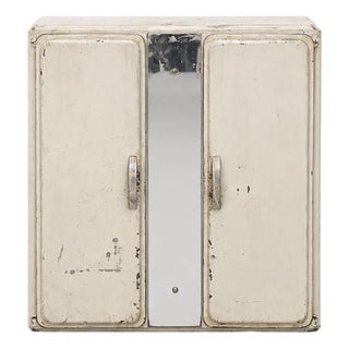 Vintage French Metal Medicine Cabinet, 1940s For Sale