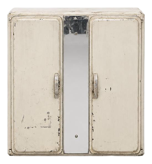 Vintage French Metal Medicine Cabinet, 1940s