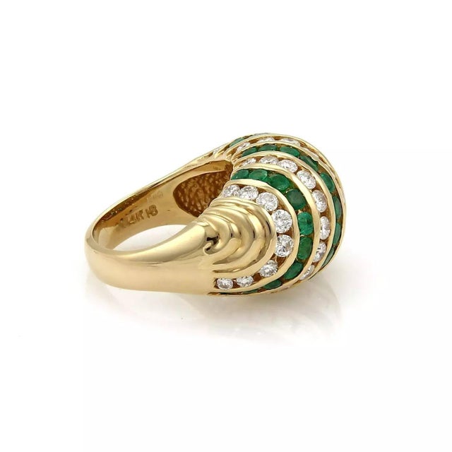 This gorgeous authentic ring is by Hammerman Brothers, it is crafted from 14k yellow gold and has a high dome form with...