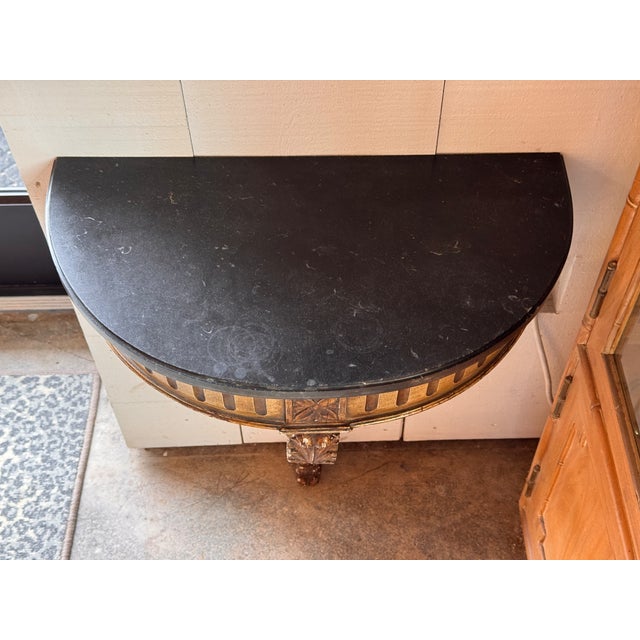 19th Century 19th Century French Giltwood Console With Marble Top For Sale - Image 5 of 9