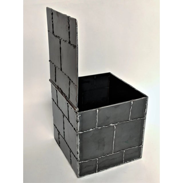 Brutalist Metal Box Hand Welded Box For Sale - Image 10 of 12