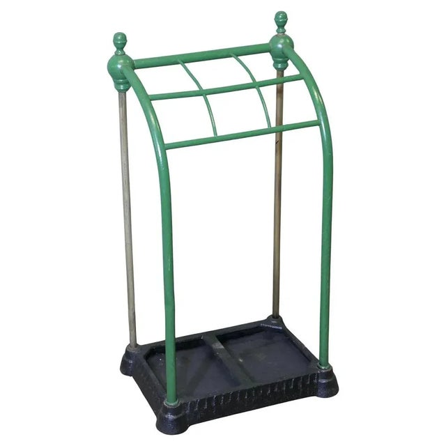 Gold Victorian Brass and Cast Iron Umbrella Stand For Sale - Image 8 of 8