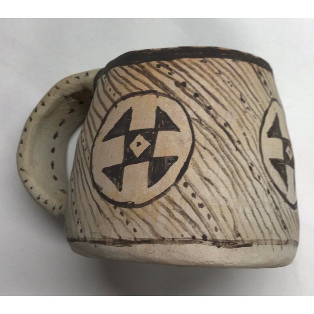 Native American Vintage Handmade Native Style Ceramic Mug For Sale - Image 3 of 7