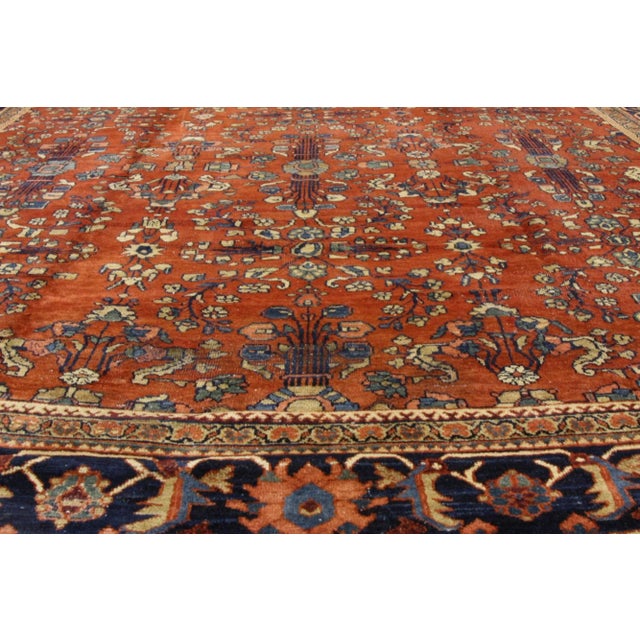 Oversized Antique Persian Mahal Rug - 11'01 X 17'07 For Sale - Image 4 of 6