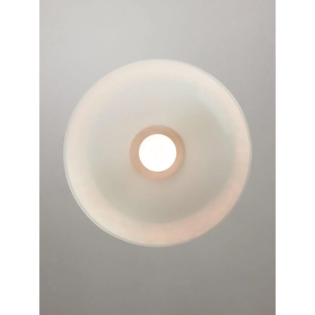 Mid-Century Italian Saucer Glass and Brass Pendant Lamp For Sale - Image 6 of 18