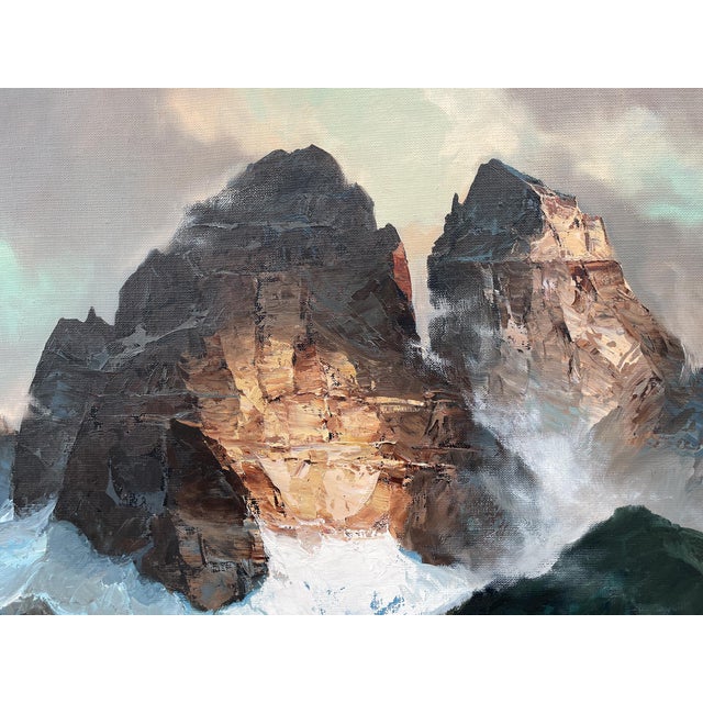 Arno Lemke, The Tre Cime Di Lavaredo, 1950s, Oil on Canvas For Sale - Image 11 of 14